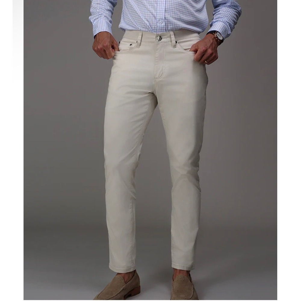 Collars & Co Mens Size 30x30 CEO 5-Pocket Pants Stone Beige Slim Straight NWT - Picture 2 of 11